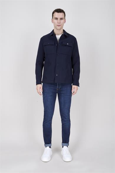 Erkek Lacivert Bebe Yaka Mont