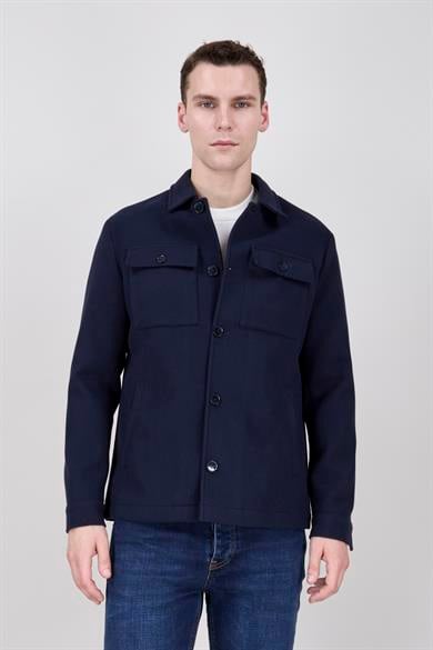 Erkek Lacivert Bebe Yaka Mont