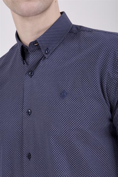 Erkek Slim Fit Lacivert Gömlek