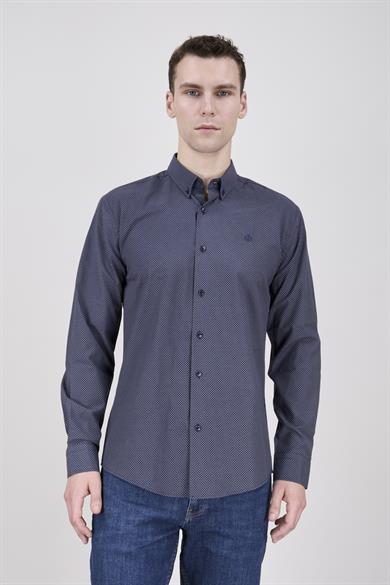 Erkek Slim Fit Lacivert Gömlek