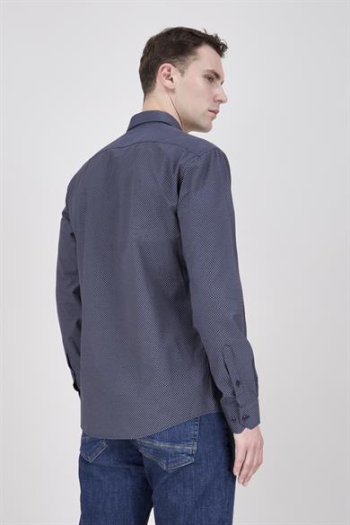 Erkek Slim Fit Lacivert Gömlek