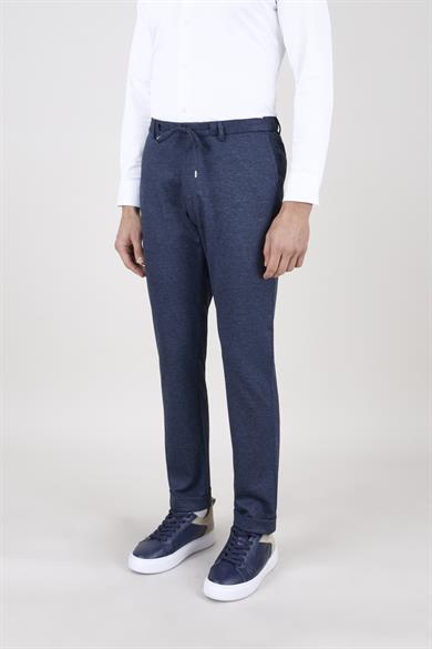 Erkek Slim Fit Mono Yaka Lacivert Takım Elbise