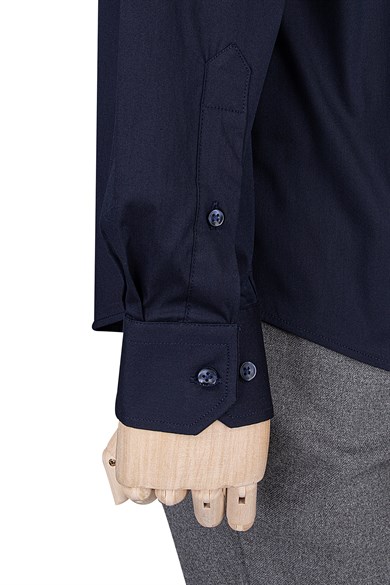 Erkek Slim Fit Lacivert Gömlek