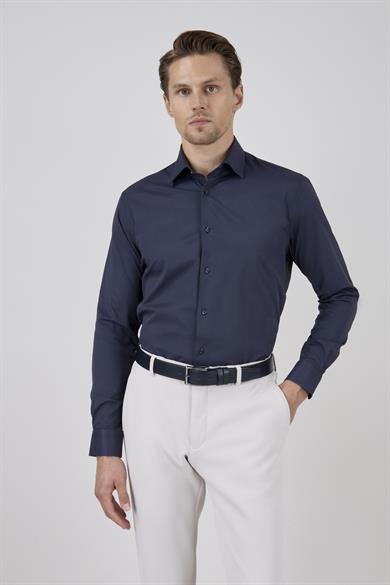 Erkek Slim Fit Lacivert Gömlek