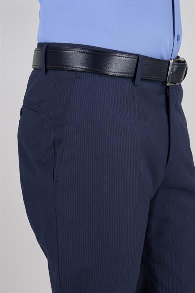 Erkek Slim Fit Sivri Yaka Lacivert Kruvaze Takım Elbise