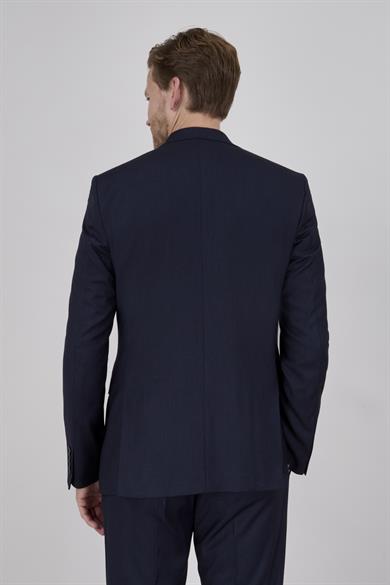 Erkek Slim Fit Mono Yaka Lacivert 8 Drop Yelekli Takım Elbise