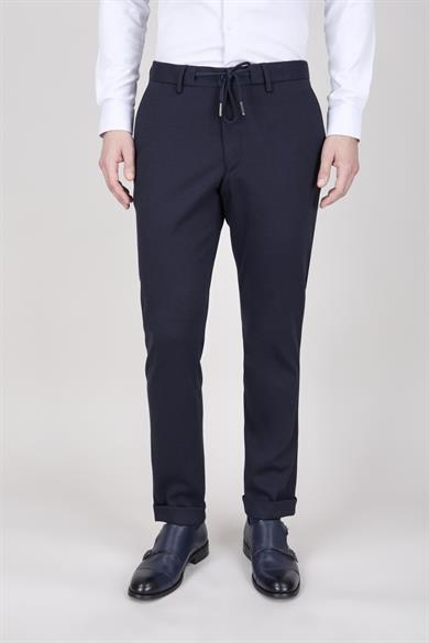 Erkek Slim Fit Mono Yaka Lacivert Yarım Astar Takım Elbise