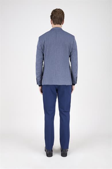 Erkek Slim Fit Sivri Yaka Lacivert Kombin Takım Elbise
