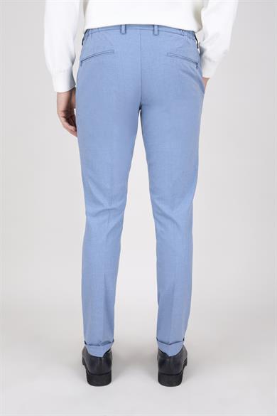 Erkek Mavi Bağcıklı Casual Pantolon