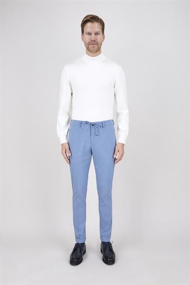 Erkek Mavi Bağcıklı Casual Pantolon