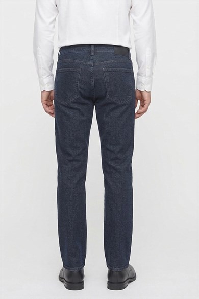 Erkek Mavi Siyah Slim Fit Kot Pantolon