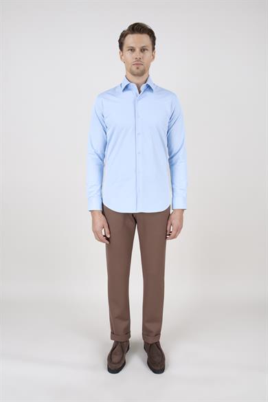 Erkek Mavi Slim Fit Gömlek