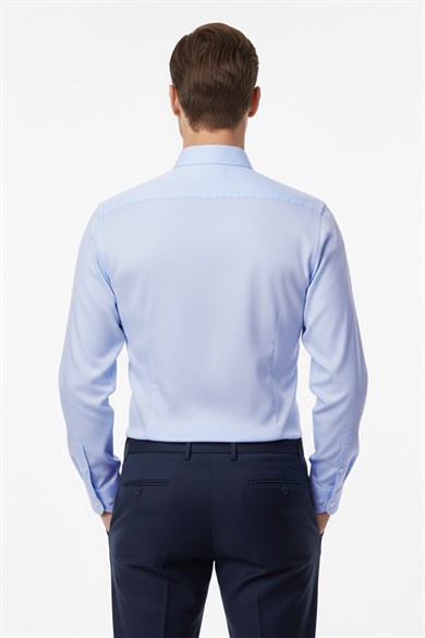 Erkek Slim Fit Mavi Gömlek