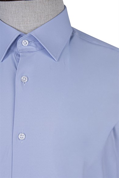 Erkek Slim Fit Mavi Gömlek