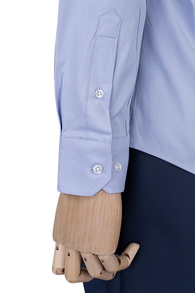 Erkek Slim Fit Mavi Gömlek