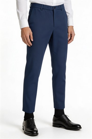Erkek Mavi Slim Fit Spor Pantolon