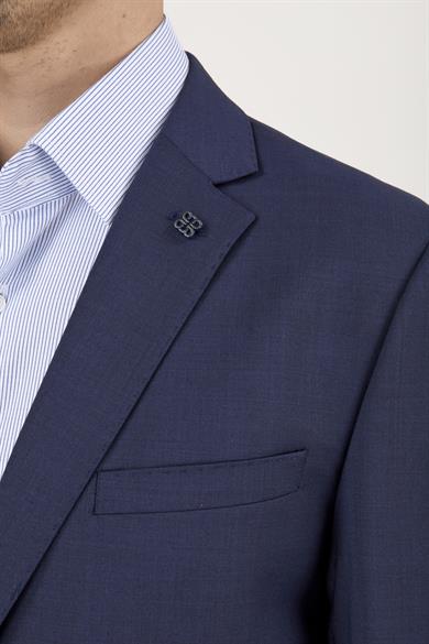 Erkek Slim Fit Mono Yaka Puntolu Parlement Torba Cep Yarım Astar Takım Elbise