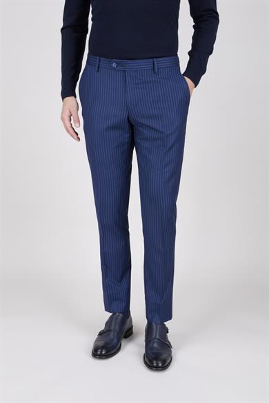 Erkek Slim Fit Sivri Yaka Parlement Yelekli Takım Elbise