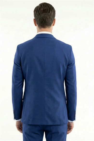 Erkek Slim Fit Sivri Yaka Parlement Yelekli 8 Drop Takım Elbise