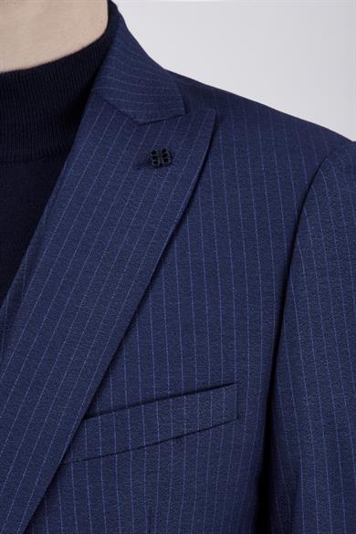 Erkek Slim Fit Sivri Yaka Parlement Yelekli Takım Elbise