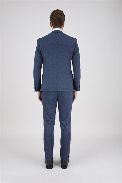 Erkek Slim Fit Mono Yaka Petrol Takım Elbise