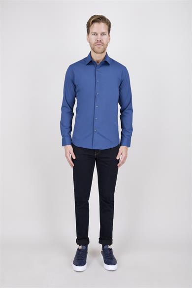 Erkek Slim Fit Petrol Gömlek