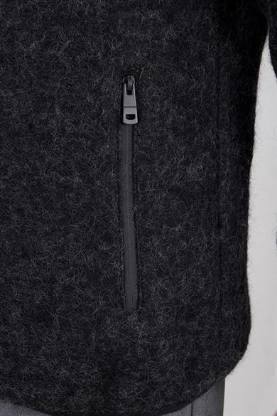 Erkek Kapşonlu Siyah Casual Mont