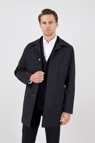 Erkek Siyah Uzun Palto