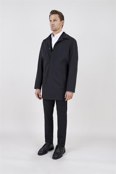Erkek Siyah Uzun Palto