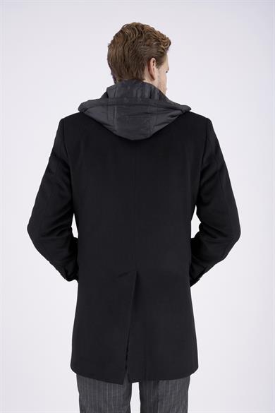 Erkek Siyah Kaşe Kaban