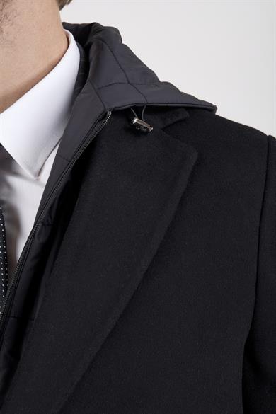 Erkek Siyah Kaşe Kaban