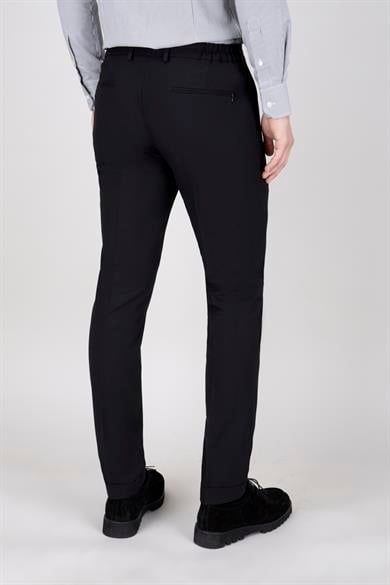 Erkek Siyah Bağcıklı Casual Pantolon