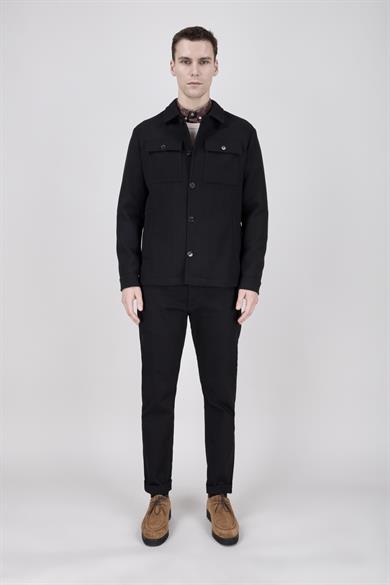 Erkek Siyah Bebe Yaka Mont