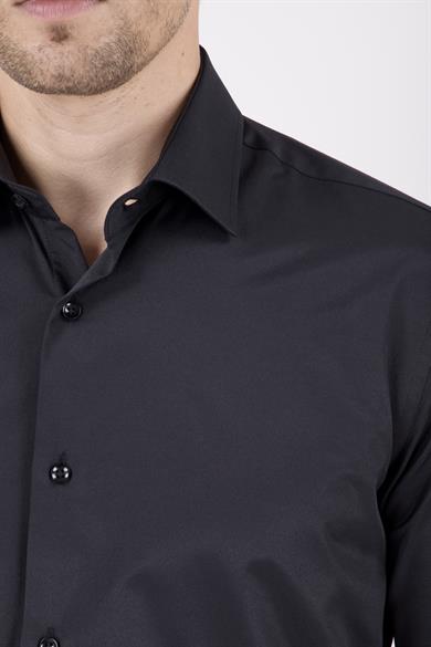 Erkek Slim Fit Siyah Gömlek