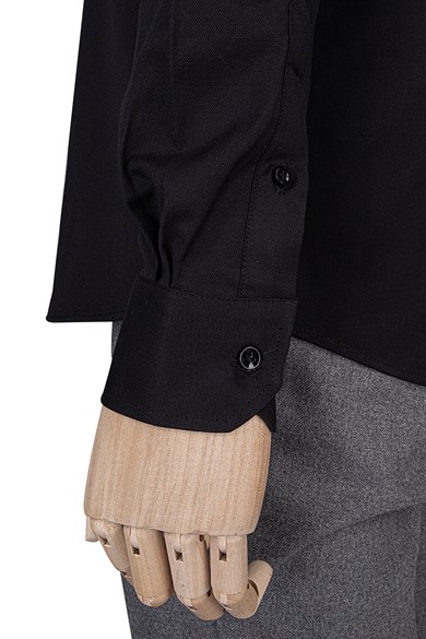 Erkek Slim Fit Siyah Gömlek