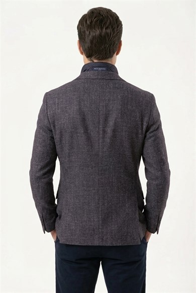 Erkek Slim Fit Mono Yaka Çıkarılabilir Kapitone Astarlı Siyah Ceket