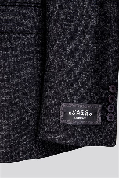 Erkek Slim Fit Mono Yaka Çıkarılabilir Kapitone Astarlı Siyah Ceket