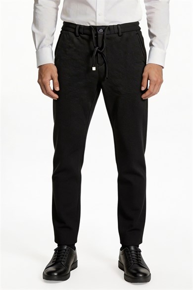 Erkek  Siyah Slim Fit Spor Pantolon