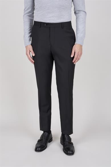 Erkek Slim Fit Sivri Yaka Füme Yelekli Takım Elbise