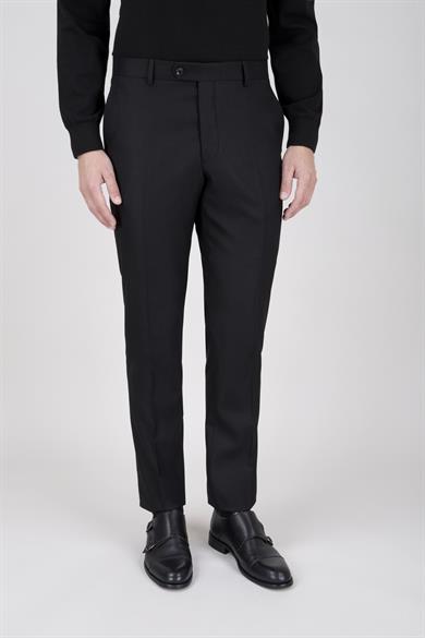Erkek Slim Fit Sivri Yaka Siyah 8 Drop Yelekli Takım Elbise
