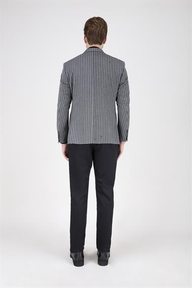 Erkek Slim Fit Sivri Yaka Siyah Kombin Takım Elbise