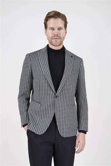 Erkek Slim Fit Sivri Yaka Siyah Kombin Takım Elbise