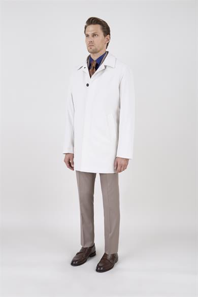 Erkek Taş Renk Uzun Palto