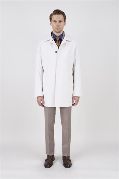 Erkek Taş Renk Uzun Palto