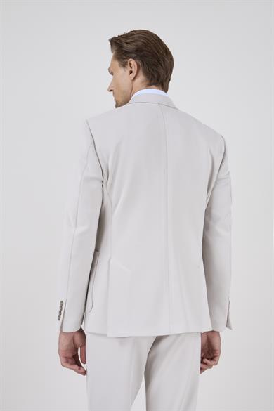 Erkek Slim Fit Sivri Yaka Puntolu Torba Cepli Taş Yarım Astar Takım Elbise