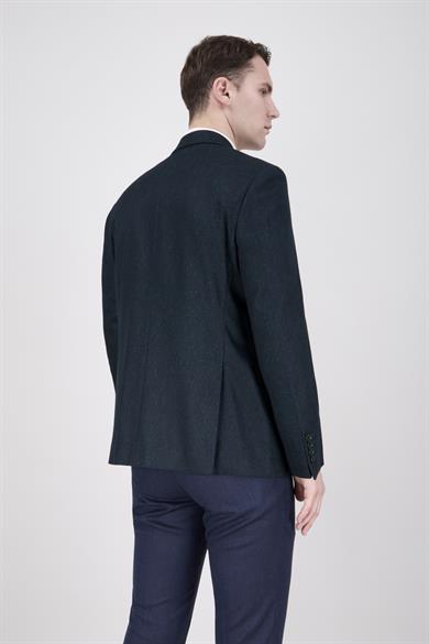 Erkek Slim Fit Mono Yaka Yeşil Ceket