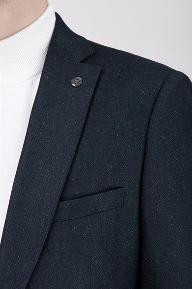 Erkek Slim Fit Mono Yaka Yeşil Ceket