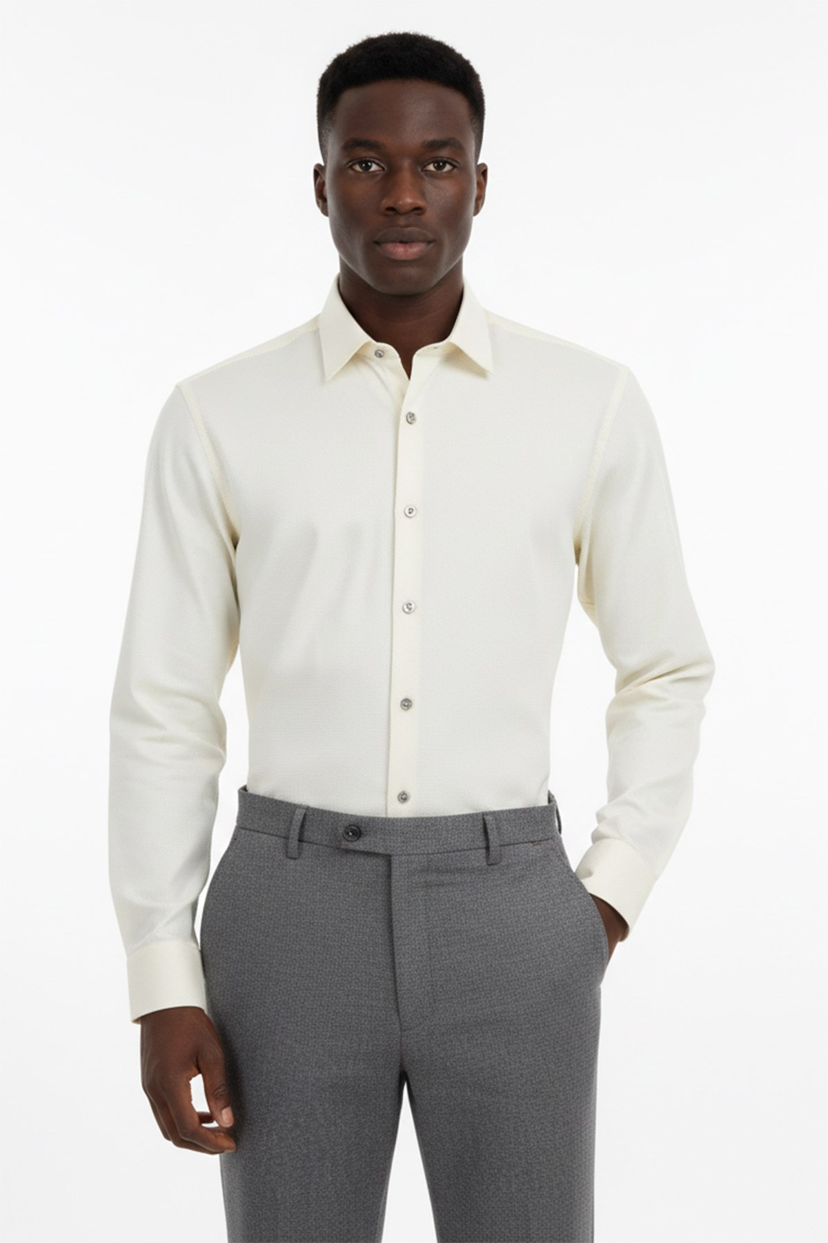 90 Slim Fit By 2 Yaka Uzun Kol 6 Drop Gömlek