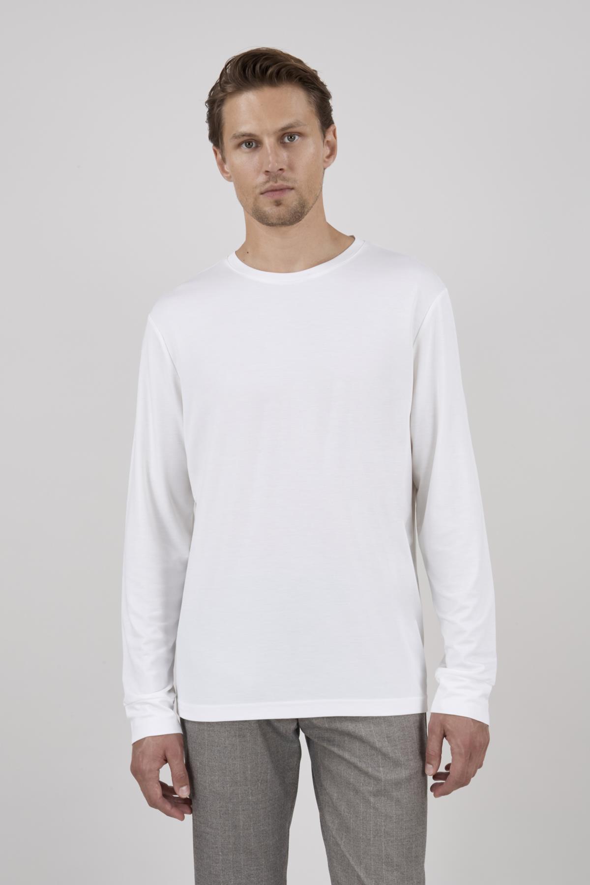 BEYAZ PR-Q03 BİSİKLET YAKA TSHIRT
