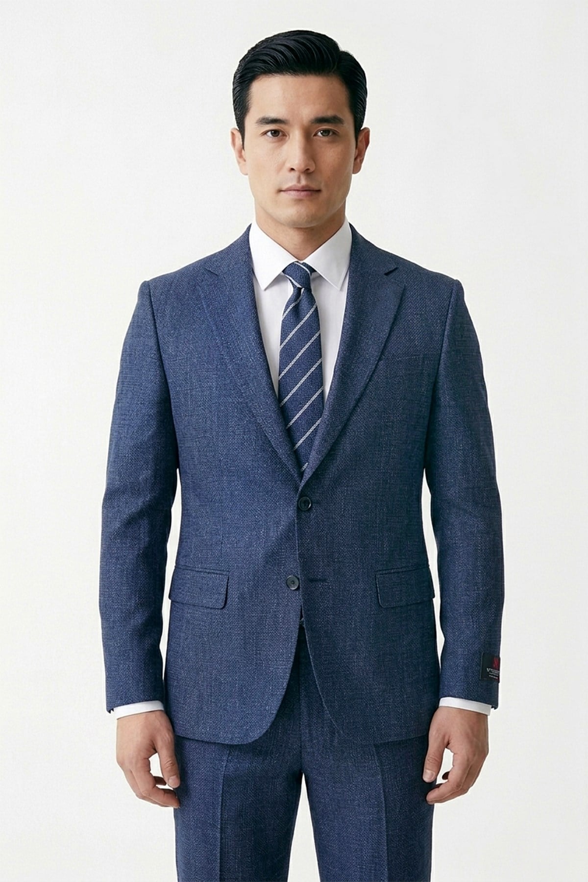Erkek Regular Fit Mono Yaka Lacivert 4 Drop Takım Elbise